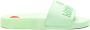 Love Moschino logo-embossed slip-on flip flops Green - Thumbnail 1