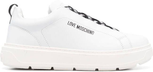 Love Moschino logo lace-up low-top sneakers White