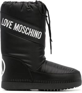 Love Moschino logo-lettering snow boots Black