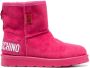 Love Moschino logo-patch exposed-seam ankle boots Pink - Thumbnail 1