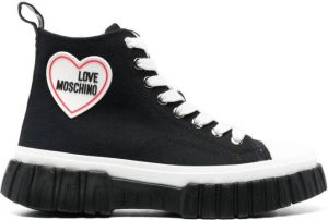 Love Moschino logo-patch high-top sneakers Black