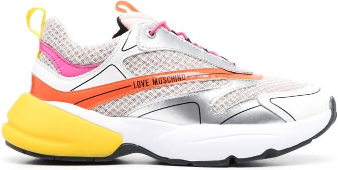 Love Moschino logo-patch panelled sneakers Grey