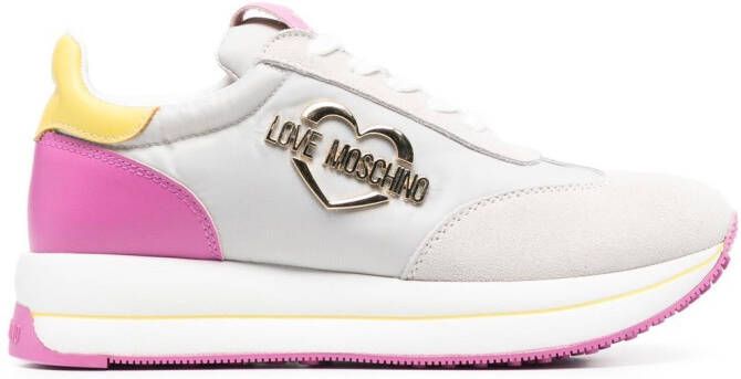 Love Moschino logo-plaque colour-block sneakers White