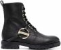 Love Moschino logo-plaque lace-up boots Black - Thumbnail 1