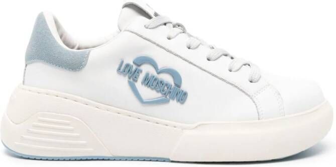 Love Moschino logo-plaque leather sneakers White