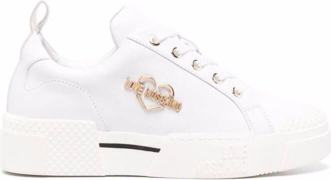 Love Moschino logo plaque sneakers White
