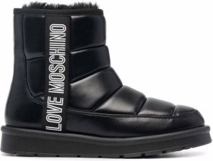 Love Moschino logo-print chunky boots Black