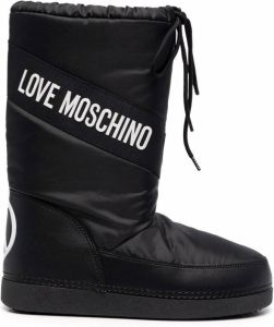 Love Moschino logo-print lace-up boots Black