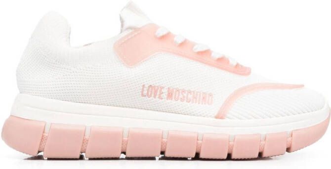 Love Moschino logo-print lace-up sneakers White