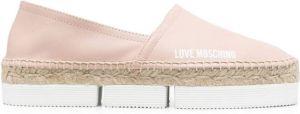 Love Moschino logo-print leather espadrilles Pink