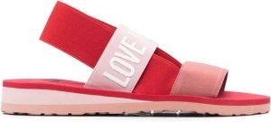 Love Moschino logo-print open-toe sandals Pink