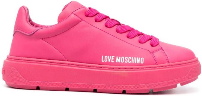 Love Moschino logo-print panelled sneakers Pink