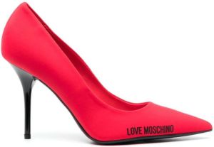 Love Moschino logo-print point-toe pumps Red