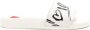 Love Moschino logo-print pool slides White - Thumbnail 1
