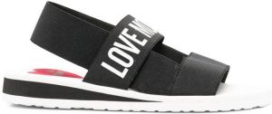 Love Moschino logo-print slingback sandals Black