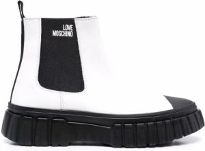 Love Moschino logo-print slip-on boots White