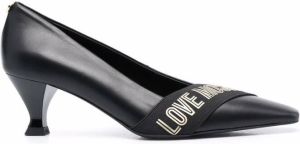 Love Moschino logo-print slip-on pumps Black