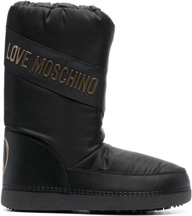 Love Moschino logo-print snow boots Black
