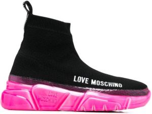 Love Moschino logo-print sock sneakers Black