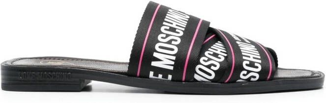 Love Moschino logo-strap 20mm sandals Black