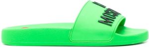 Love Moschino logo-strap pool slides 810 GREEN