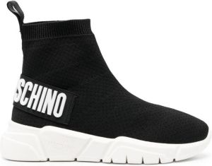 Love Moschino logo-tape sock-style sneakers Black