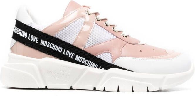 Love Moschino logo-tape sneakers Pink