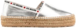 Love Moschino logo-trim espadrilles Silver