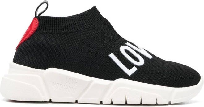 Love Moschino Love knitted slip-on sneakers Black