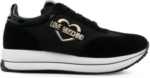 Love Moschino panelled logo-lettering sneakers Black