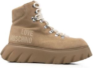 Love Moschino platform-sole hiking boots Neutrals