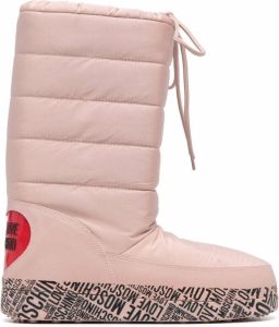 Love Moschino quilt-detail boots Pink