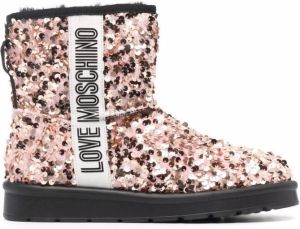 Love Moschino sequin-detail ankle boots Pink