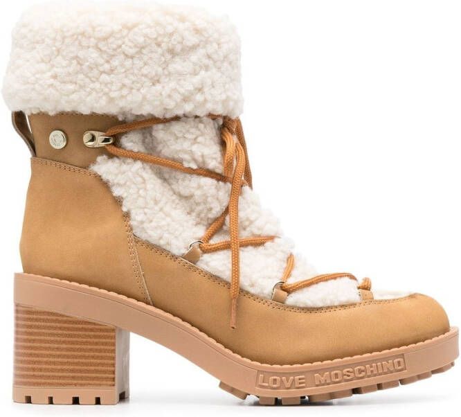 Love Moschino shearling ankle boots Neutrals