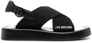 Love Moschino side logo-print sandals Black