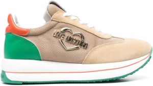 Love Moschino suede colour-block sneakers Neutrals