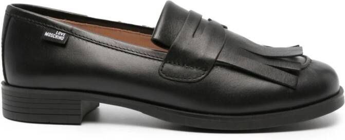 Love Moschino tassel-detail leather loafers Black