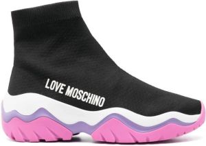 Love Moschino wave-sole sock-style sneakers Black