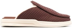 Lusso Esto waffle-knit sherpa slippers Brown