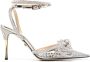MACH & MACH 95m bow-detailed crystal-embellished sandals Silver - Thumbnail 1