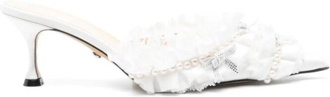 MACH & MACH Beauty Of Antoinette 65mm mules White