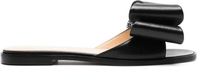 MACH & MACH bow-detail leather sandals Black