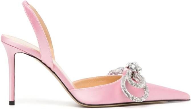 MACH & MACH crystal-embellished bow-detail pumps Pink
