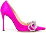 MACH & MACH Double Bow 110mm crystal-embellished pumps Pink - Thumbnail 1