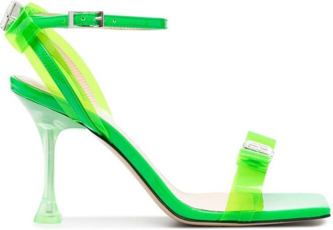 MACH & MACH 95mm transparent open-toe sandals Green