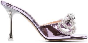 MACH & MACH crystal-embellished leather mules Pink