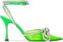 MACH & MACH Double Bow 100mm pointed pumps Green - Thumbnail 1