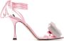 MACH & MACH Double Bow crystal-embellished 95mm sandals Pink - Thumbnail 1