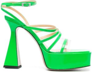 MACH & MACH open-toe strap-detail sandals Green