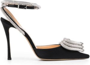 MACH & MACH Triple Heart 110mm crystal-embellished pumps Black
